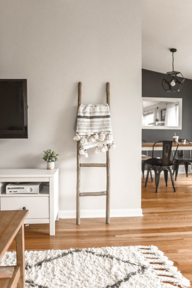 a ladder in a room
