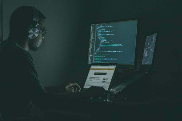 a computer screen with a monitor and keyboard