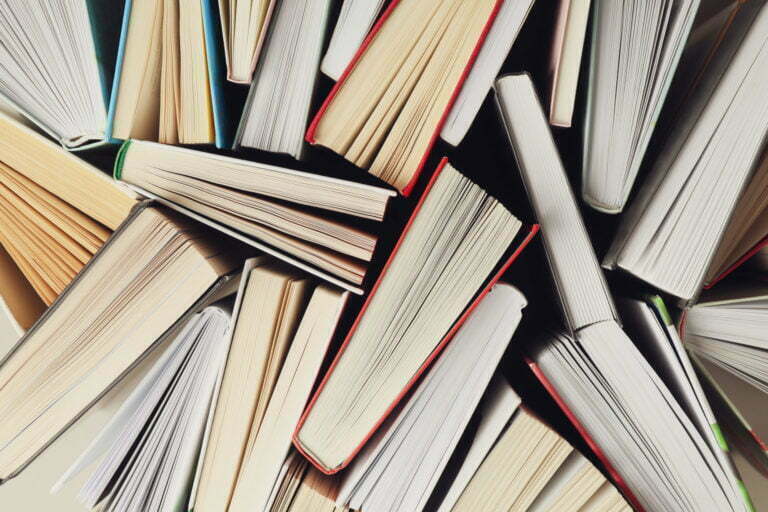 a close-up of a pile of files
